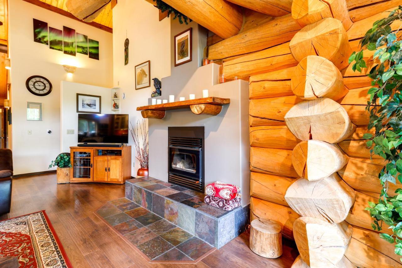 Riverside Log Cabin On-Site Aurora Viewing! North Pole ภายนอก รูปภาพ
